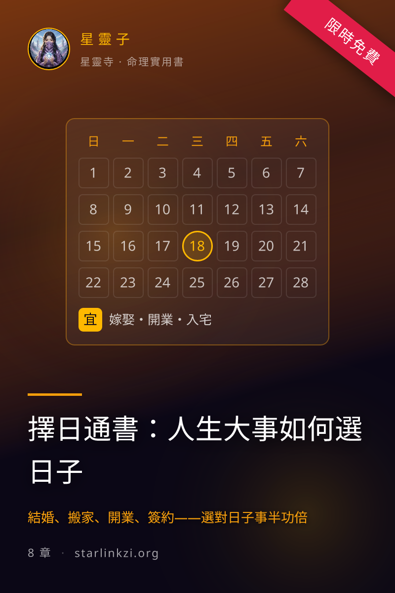 擇日通書:人生大事如何選日子